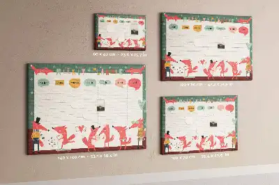 Printed Cork Weekly Planner Board for Kids