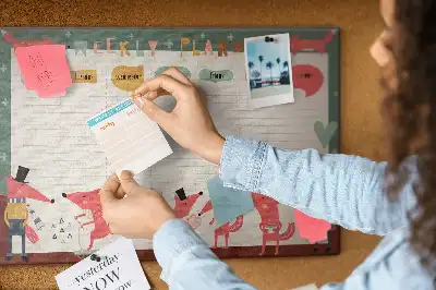 Printed Cork Weekly Planner Board for Kids