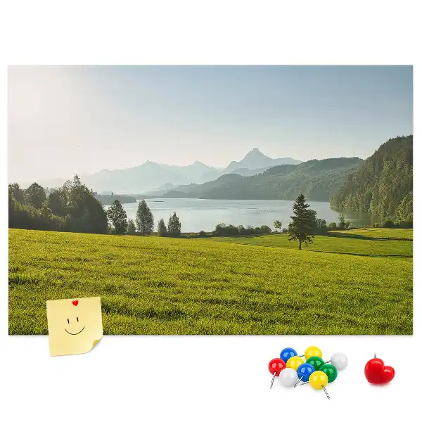Mountains Field Printed Cork Memo Board