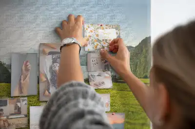 Mountains Field Printed Cork Memo Board