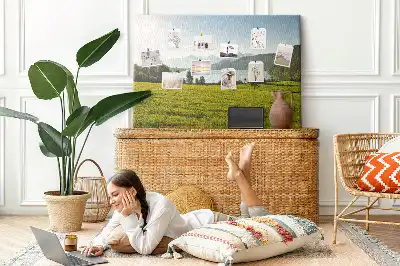 Mountains Field Printed Cork Memo Board