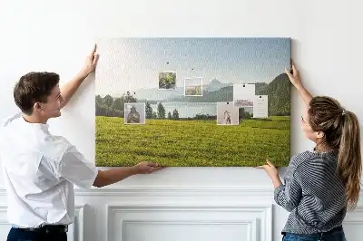 Printed Cork Memo Board Mountains field