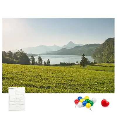 Printed Cork Memo Board Mountains field