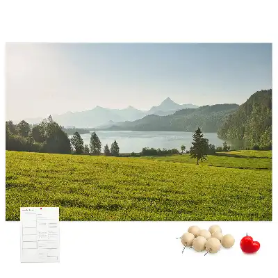 Printed Cork Memo Board Mountains field