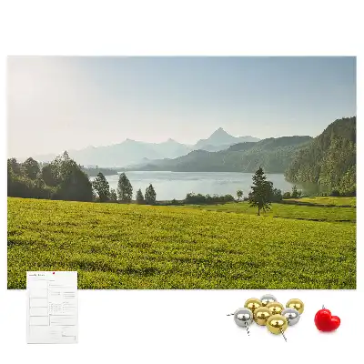 Mountains Field Printed Cork Memo Board