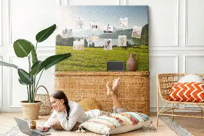Mountains Field Printed Cork Memo Board