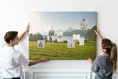 Mountains Field Printed Cork Memo Board