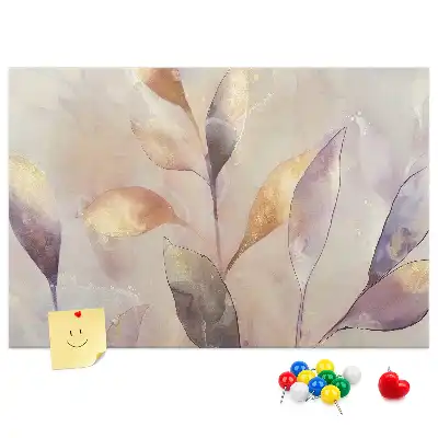 Watercolor plants cork memo board