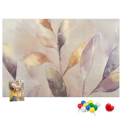 Watercolor plants cork memo board