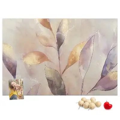 Watercolor plants cork memo board