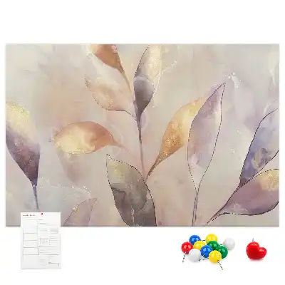 Watercolor plants cork memo board