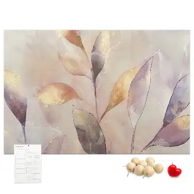 Cork memo board Watercolor plants