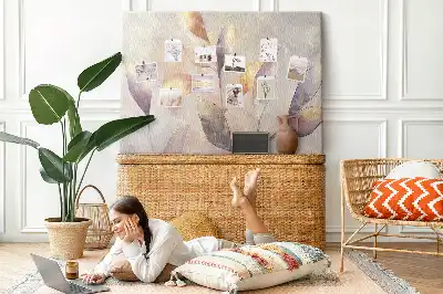 Watercolor plants cork memo board
