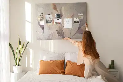 Watercolor plants cork memo board