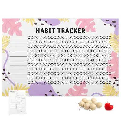 Printed Cork Board Habit tracker