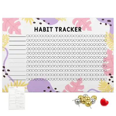 Printed Cork Board Habit tracker