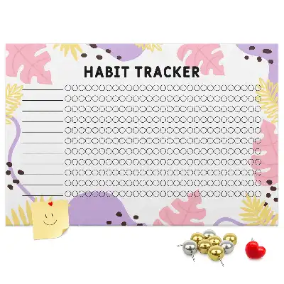 Printed Cork Board Habit tracker