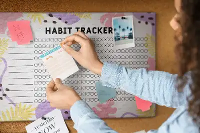 Printed Cork Board Habit tracker