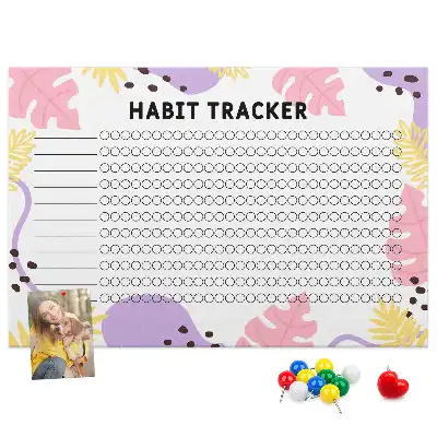 Printed Cork Board Habit tracker