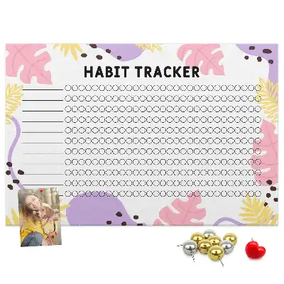 Printed Cork Board Habit tracker