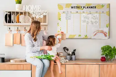 Printed Cork Memo Board with Lemon Weekly Planner Design