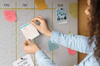 Printed Cork Memo Board with Lemon Weekly Planner Design