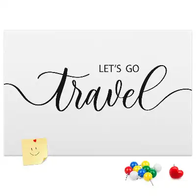 Printed Cork Memo Board with Travel Lettering