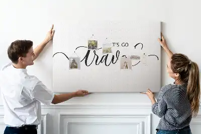 Printed Cork Memo Board with Travel Lettering