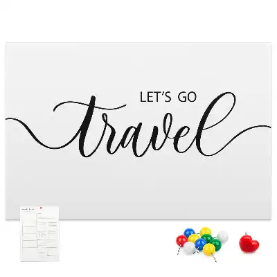Printed Cork Memo Board with Travel Lettering