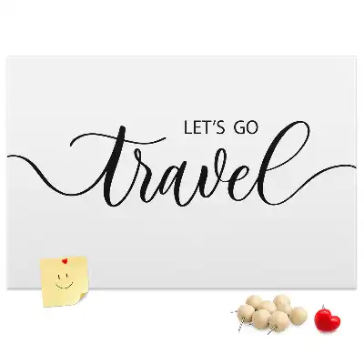 Printed Cork Memo Board with Travel Lettering