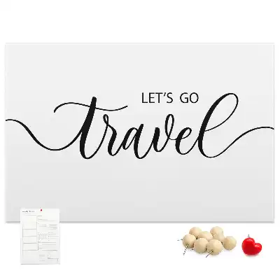 Printed Cork Memo Board with Travel Lettering