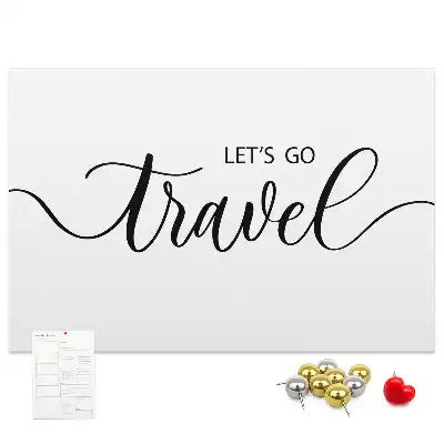 Printed Cork Memo Board with Travel Lettering