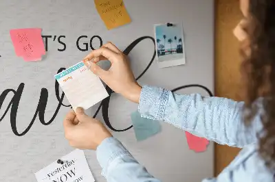 Printed Cork Memo Board with Travel Lettering