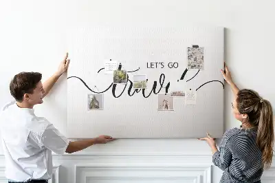 Printed Cork Memo Board with Travel Lettering