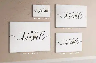 Printed Cork Memo Board with Travel Lettering