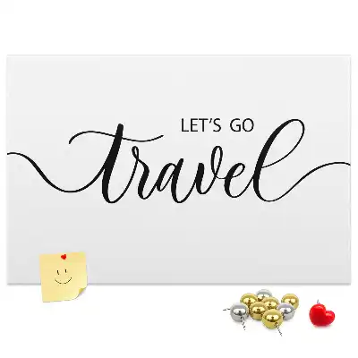 Printed Cork Memo Board with Travel Lettering