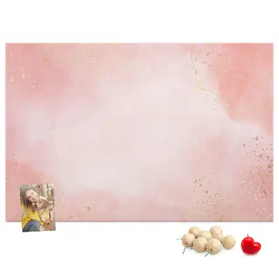 Pink Marble Cork Memo Board