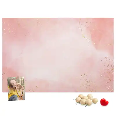 Cork memo board Pink marble