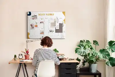 Printed Cork Board Weekly planner