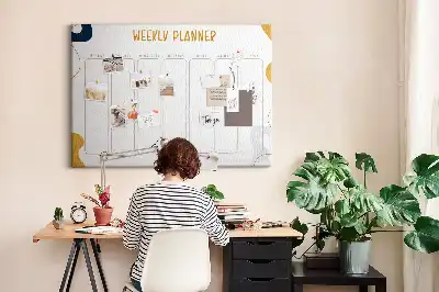 Printed Cork Board Weekly planner