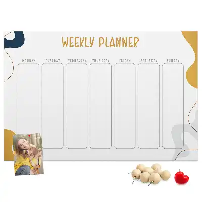 Printed Cork Board Weekly planner