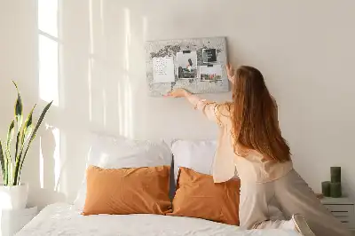 Cork memo board with newspaper world map print