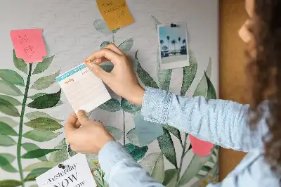 Printed Cork Board Watercolor leaves