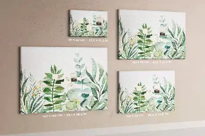 Printed Cork Board Watercolor leaves