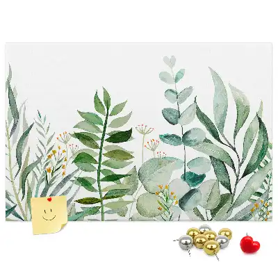 Watercolor Leaves Printed Cork Board