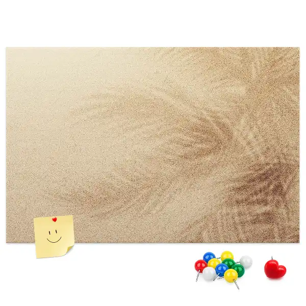 Printed Palm Leaf Cork Memo Board