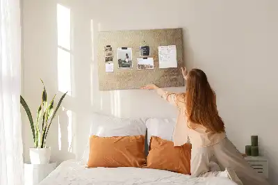 Printed Palm Leaf Cork Memo Board
