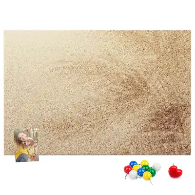 Printed Palm Leaf Cork Memo Board