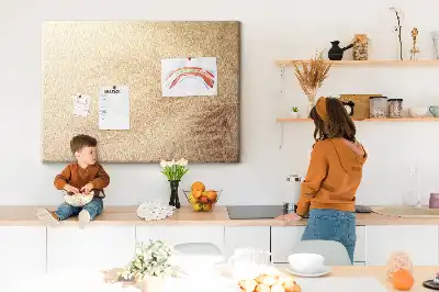 Printed Palm Leaf Cork Memo Board