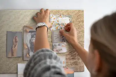 Printed Palm Leaf Cork Memo Board